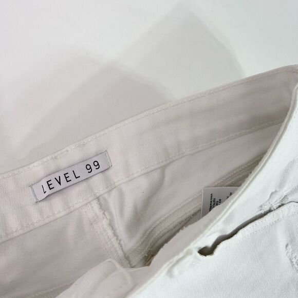 Level 99 Jean Shorts Womens 28 Chelsea White Cut Off Denim Distressed Mid Rise - Picture 4 of 10